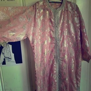 Vintage sheer metallic embroidered robe